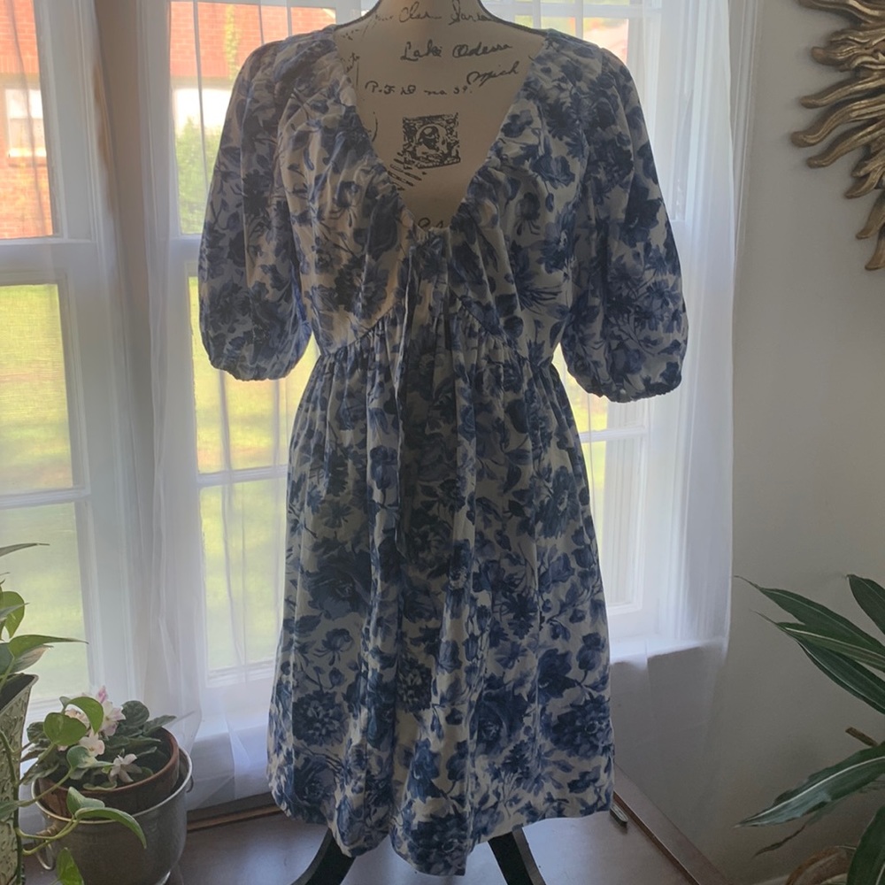 NWT Abercrombie & Fitch cinch front poplin mini dress